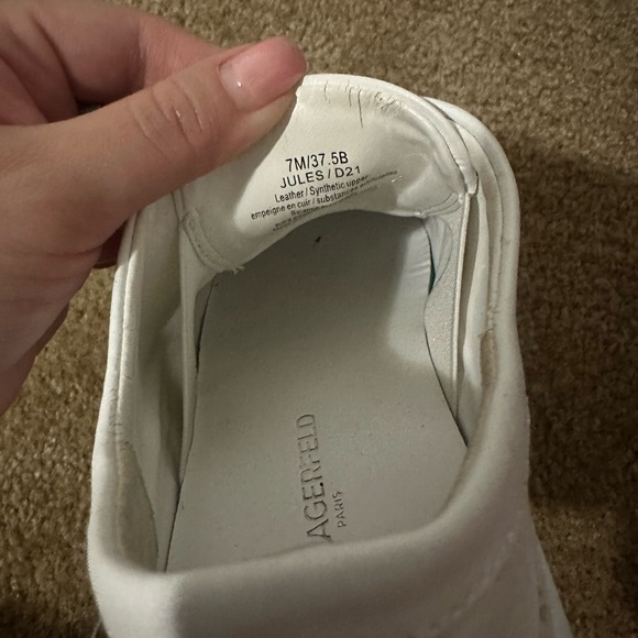 Karl Lagerfeld White Crystal Embellished Sneakers - Picture 9 of 9